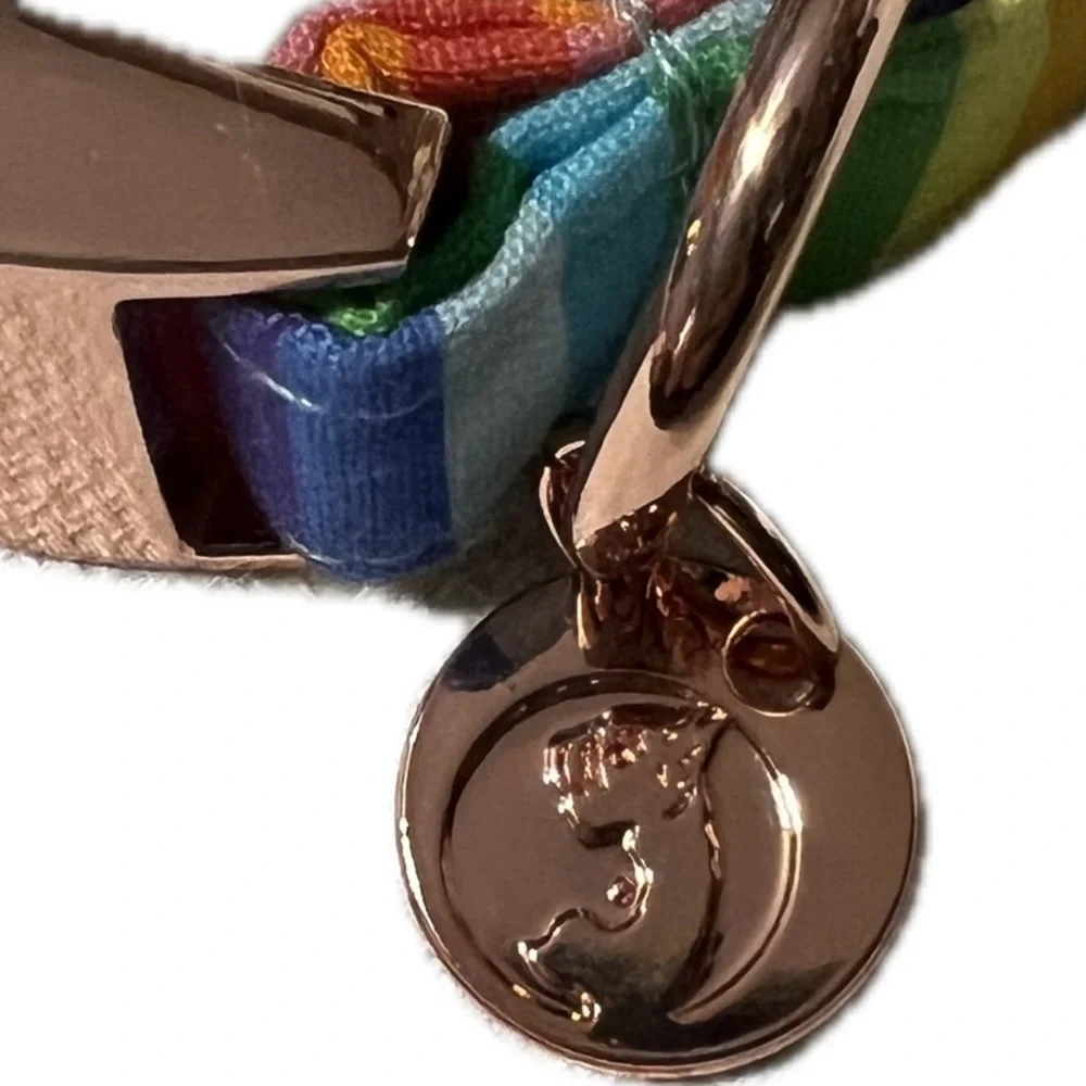🔴New Dog Collar Rainbow Removable Flower Adjustable 10” to 16” Pet Animal